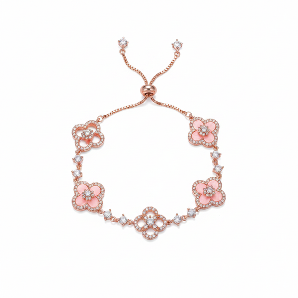 Lucky Four-Leaf Clover Bracelet - White Background